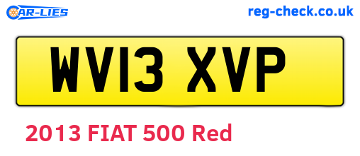 WV13XVP are the vehicle registration plates.