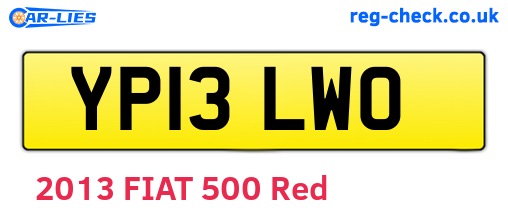 YP13LWO are the vehicle registration plates.