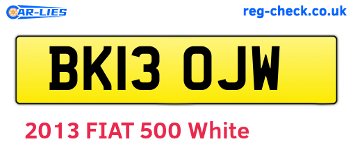 BK13OJW are the vehicle registration plates.
