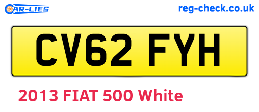CV62FYH are the vehicle registration plates.