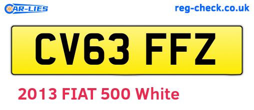 CV63FFZ are the vehicle registration plates.