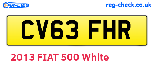 CV63FHR are the vehicle registration plates.
