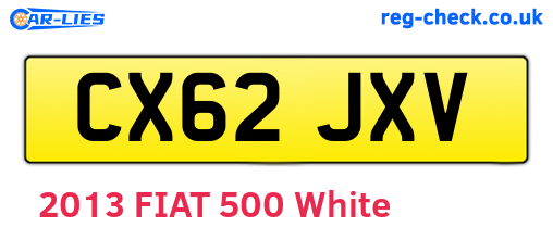 CX62JXV are the vehicle registration plates.