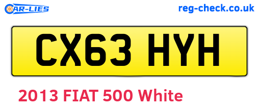 CX63HYH are the vehicle registration plates.