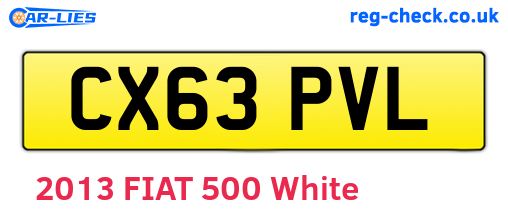 CX63PVL are the vehicle registration plates.