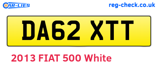 DA62XTT are the vehicle registration plates.