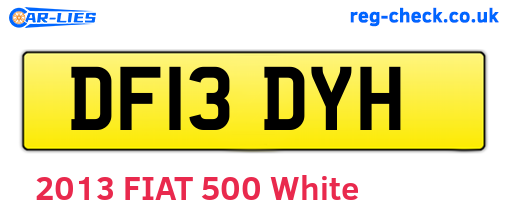 DF13DYH are the vehicle registration plates.