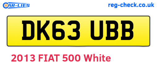 DK63UBB are the vehicle registration plates.