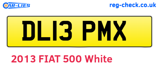 DL13PMX are the vehicle registration plates.