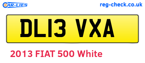 DL13VXA are the vehicle registration plates.