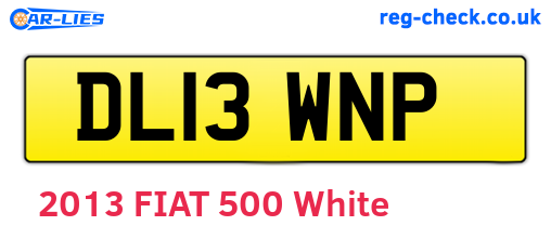 DL13WNP are the vehicle registration plates.