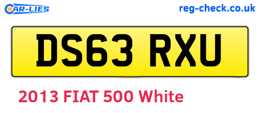 DS63RXU are the vehicle registration plates.