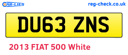 DU63ZNS are the vehicle registration plates.