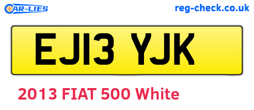 EJ13YJK are the vehicle registration plates.