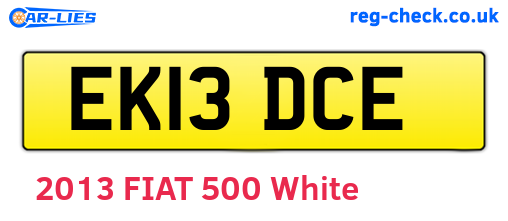 EK13DCE are the vehicle registration plates.