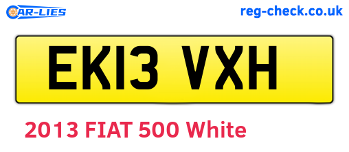 EK13VXH are the vehicle registration plates.