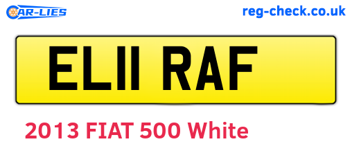 EL11RAF are the vehicle registration plates.