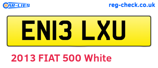 EN13LXU are the vehicle registration plates.