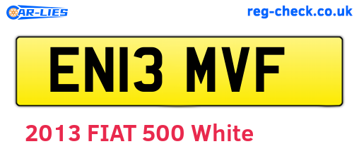 EN13MVF are the vehicle registration plates.