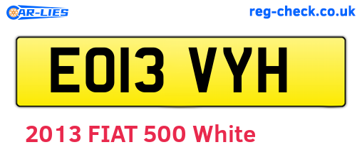 EO13VYH are the vehicle registration plates.