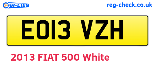 EO13VZH are the vehicle registration plates.
