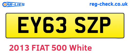 EY63SZP are the vehicle registration plates.