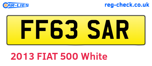 FF63SAR are the vehicle registration plates.
