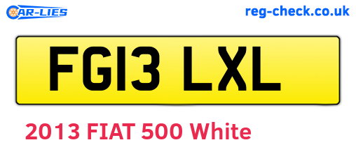 FG13LXL are the vehicle registration plates.