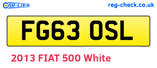 FG63OSL are the vehicle registration plates.