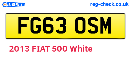 FG63OSM are the vehicle registration plates.