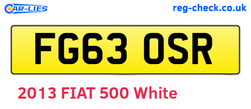 FG63OSR are the vehicle registration plates.