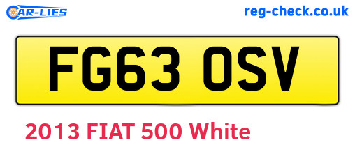 FG63OSV are the vehicle registration plates.