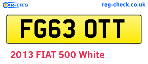 FG63OTT are the vehicle registration plates.