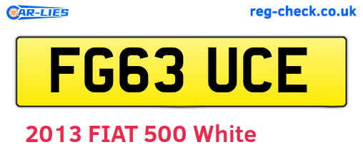 FG63UCE are the vehicle registration plates.