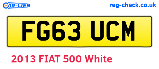 FG63UCM are the vehicle registration plates.