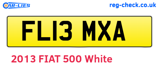 FL13MXA are the vehicle registration plates.