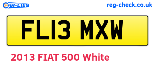 FL13MXW are the vehicle registration plates.