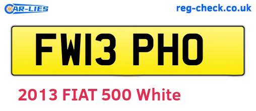 FW13PHO are the vehicle registration plates.