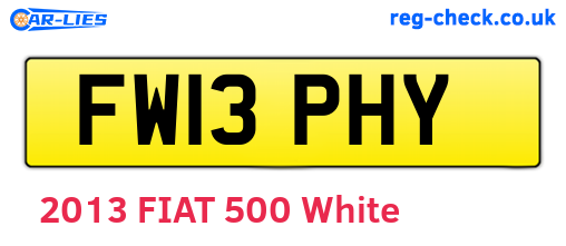 FW13PHY are the vehicle registration plates.