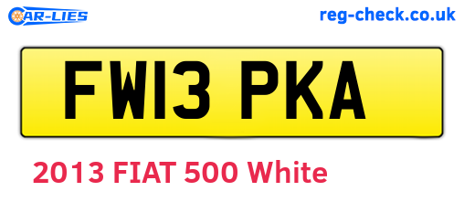 FW13PKA are the vehicle registration plates.