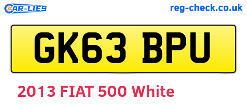 GK63BPU are the vehicle registration plates.