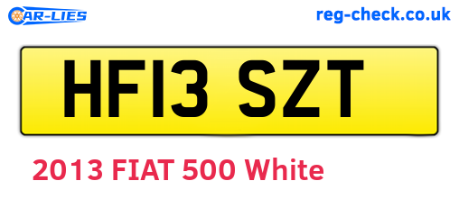 HF13SZT are the vehicle registration plates.