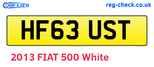 HF63UST are the vehicle registration plates.