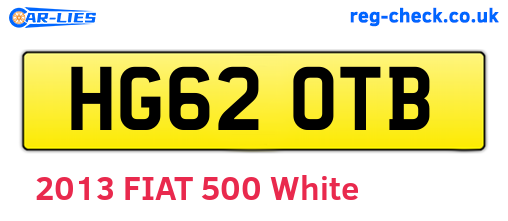 HG62OTB are the vehicle registration plates.