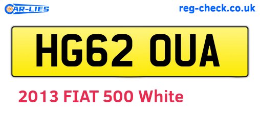 HG62OUA are the vehicle registration plates.