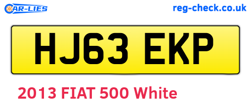 HJ63EKP are the vehicle registration plates.