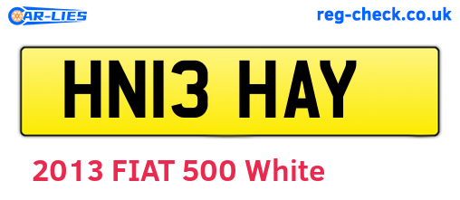 HN13HAY are the vehicle registration plates.