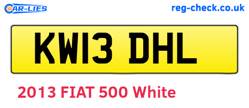 KW13DHL are the vehicle registration plates.
