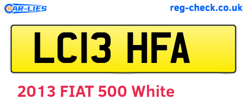 LC13HFA are the vehicle registration plates.