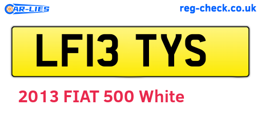 LF13TYS are the vehicle registration plates.